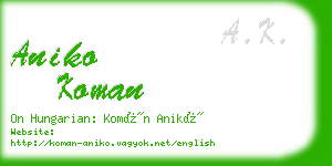 aniko koman business card